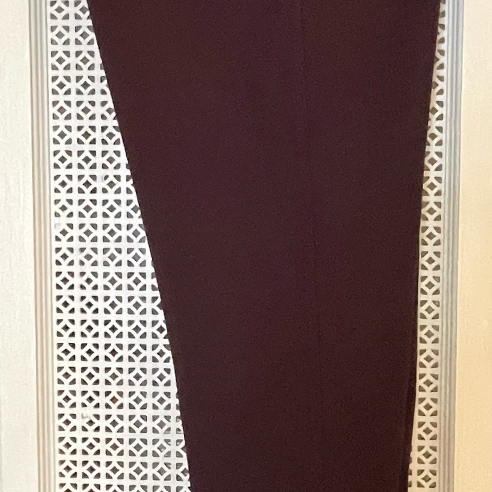 DKNY Jeans - Maroon Elastic Band Pants w/ Leather Pocket Features